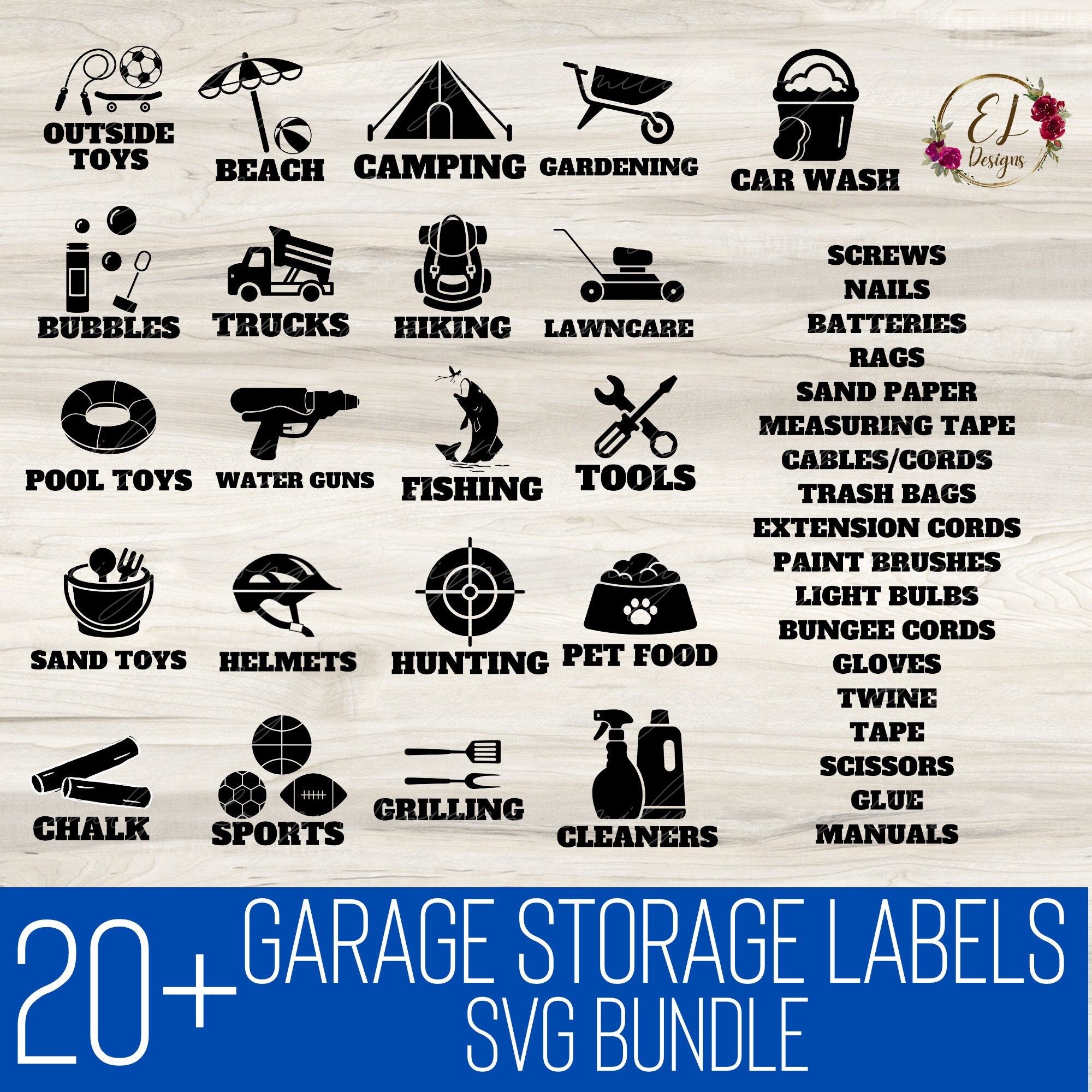 Garage Labels SVG Outside Toy Bin Labels Svg Mega SVG Etsy