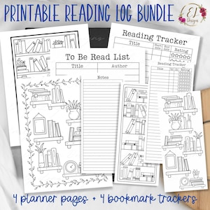 Printable Book Tracker | Reading Tracker Bookmarks | Printable Reading Log | Coloring Book Tracker | Reading Log Planner Pages