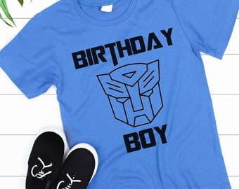 Transformers Birthday Boy SVG | Boys Personalized Birthday Shirt SVG | Transformer Autobot Logo Svg | Transformers Png | Birthday Boy Dxf