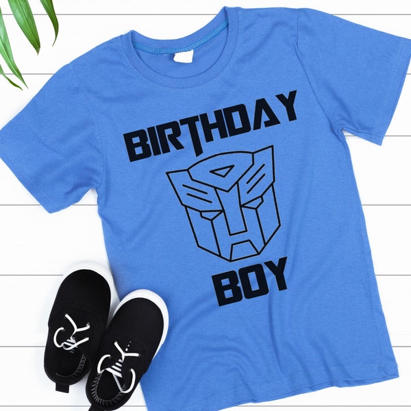 Transformers Birthday Boy SVG | Boys Personalized Birthday Shirt SVG | Transformer Autobot Logo Svg | Transformers Png | Birthday Boy Dxf