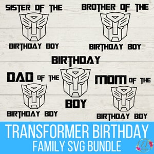 Transformer Birthday SVG Bundle | Family Shirts Transformers | Boys Birthday SVG | Transformers SVG | Transformer Birthday Shirt Svg