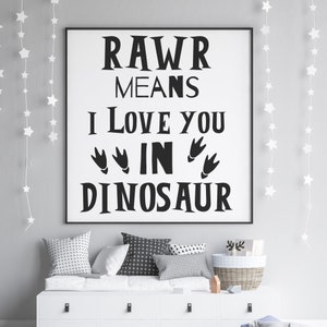 Dinosaur SVG | Rawr Means I love You in Dinosaur SVG | Kid&#39;s Dinosaur Wall Decor | Dinosaur Shirt for Kids | Rawr SVG | Dinosaur Png