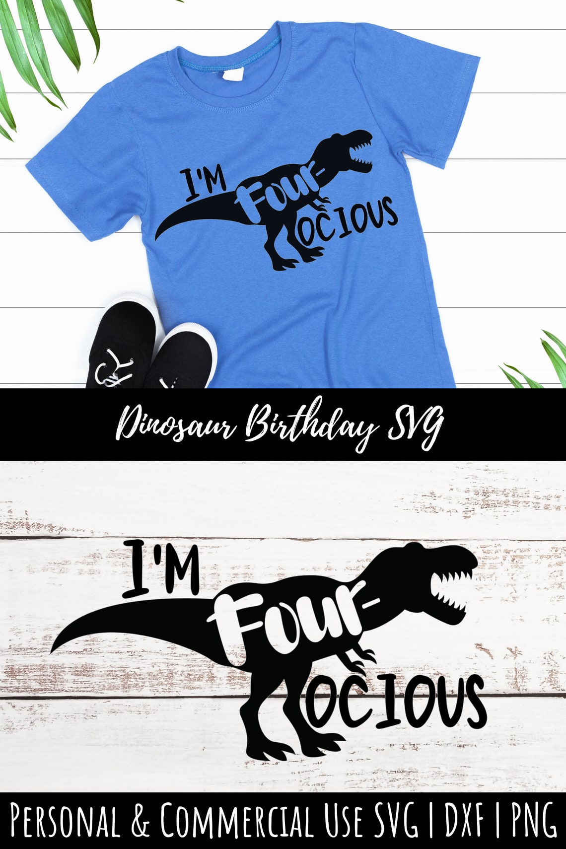 Download Dinosaur SVG Four-ocious Svg 4th Birthday SVG Boys | Etsy