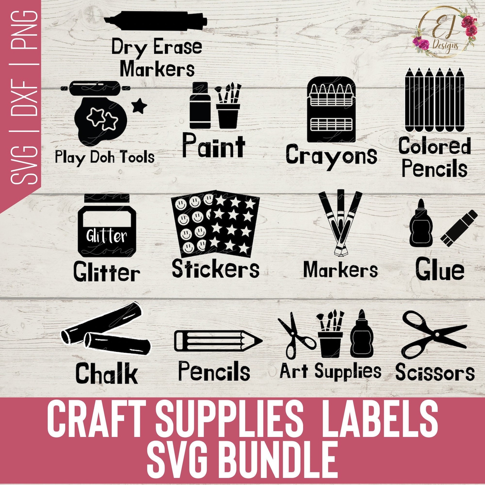 Kids Arts and Crafts Labels Art Supplies Svg Craft Room Etsy