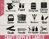Kids Arts and Crafts Labels | Art Supplies Svg | Craft Room Svg Labels | Playroom Labels SVG | Classroom Labels SVG | Classroom Organization