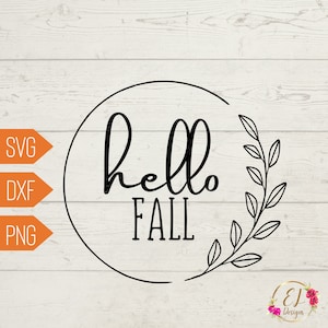 Hello Fall SVG | Herbst Svg | Herbst SVG | Herbst Shirt Svg | Herbstschild SVG | Hello Fall Png | Svg Datei für Cricut