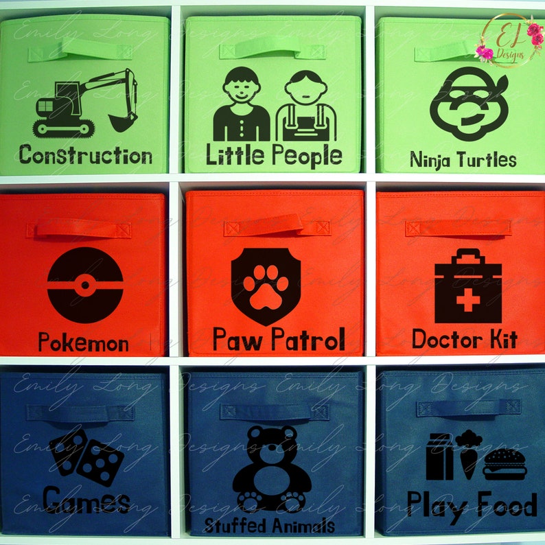 Boys Toy Bin Labels SVG Playroom Labels SVG Toy Labels Etsy