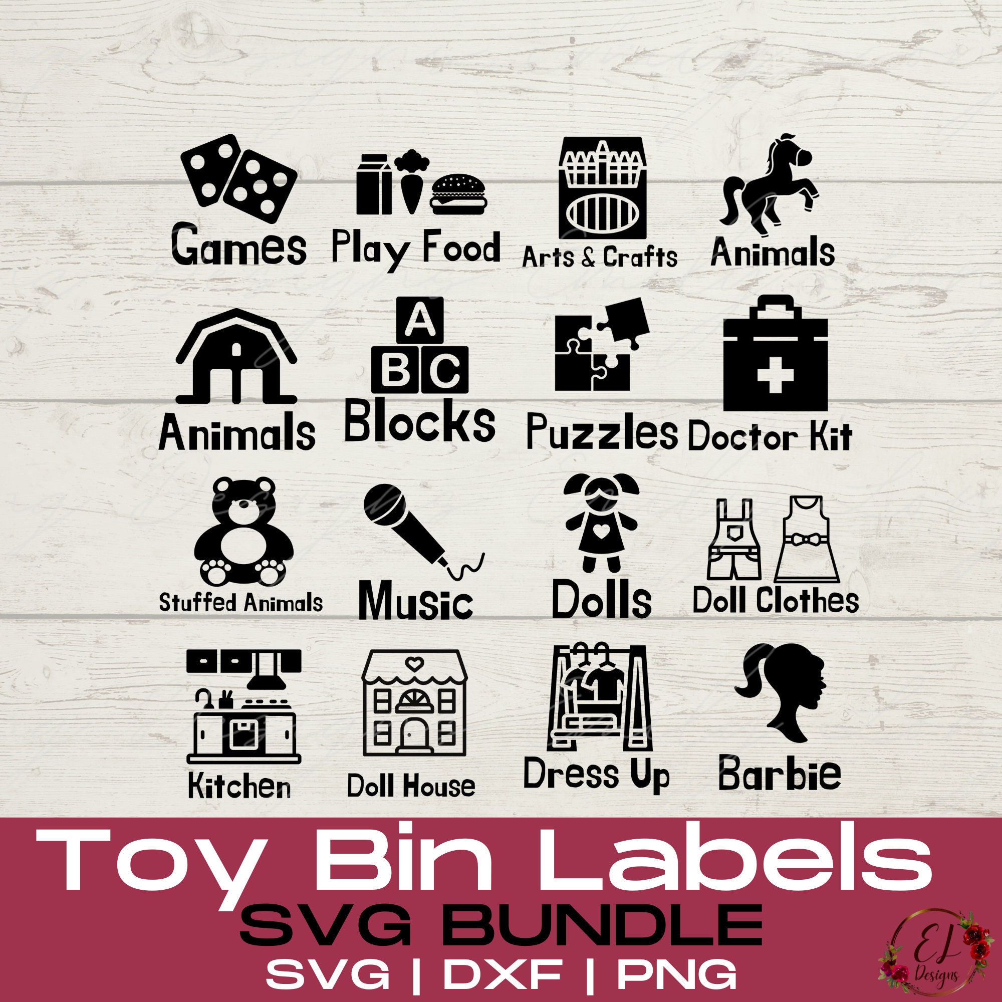 Girls Toy Bin Labels Svg Playroom Labels SVG Toy Labels Etsy