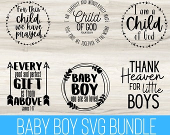 Baby Onesie SVG Bundle | For this child we have prayed | I am a child of God Svg | Every gift is from above | Baby boy you are so loved