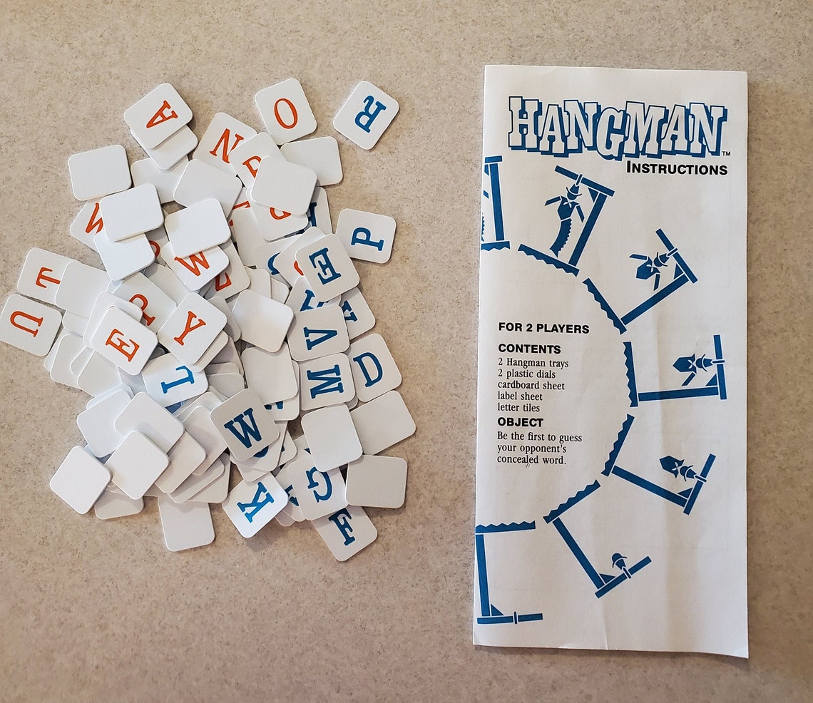 1988 Hangman Vintage Board Game Etsy