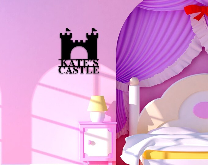 Custom Princess Room Sign, Girls Decor, Personalized Kids Metal Sign, Nursery Name Sign, Princess Kids Name Sign Gift, Personalized Girl