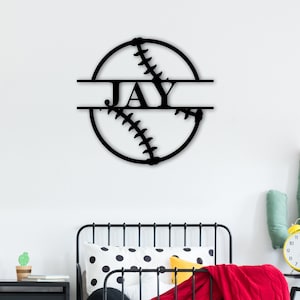 Baseball Name Sign, Nursery Decor, Personalized Metal Sign, Metal Name, Personalized Name Sign, Metal Name Sign, Kids Name Sign, Sports