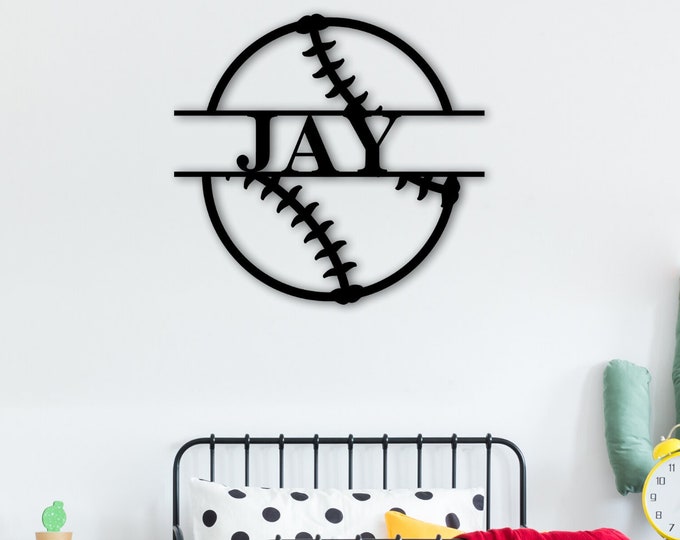 Baseball Name Sign, Nursery Decor, Personalized Metal Sign, Metal Name, Personalized Name Sign, Metal Name Sign, Kids Name Sign, Sports