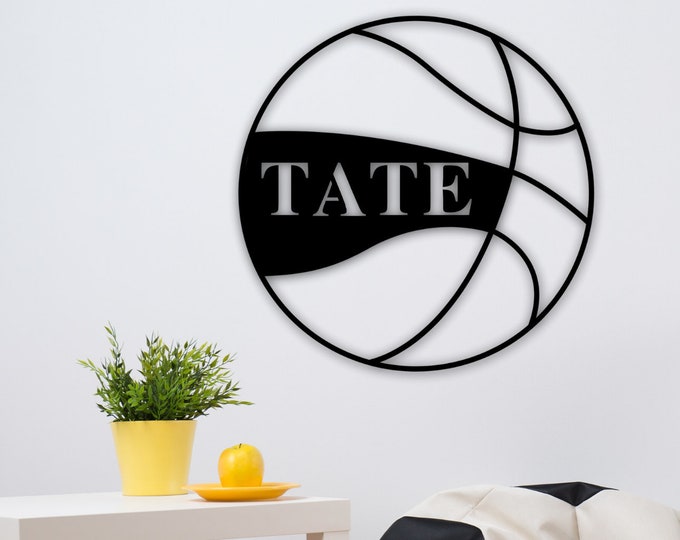 Basketball Metal Wall Art, Metal Sports Decor, Basketbal Sign, Basketball Name Sign, Sports Name Sign, Metal Art, Custom Metal, Custom Name