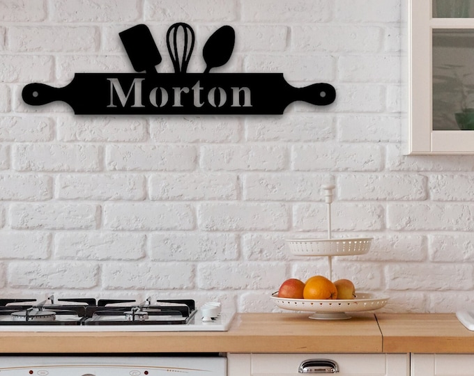 Custom Metal Sign for Kitchen, Family Kitchen Metal Sign, Personalized Kitchen Signs, Christmas Gift, Custom Kitchen Sign Wall Decor