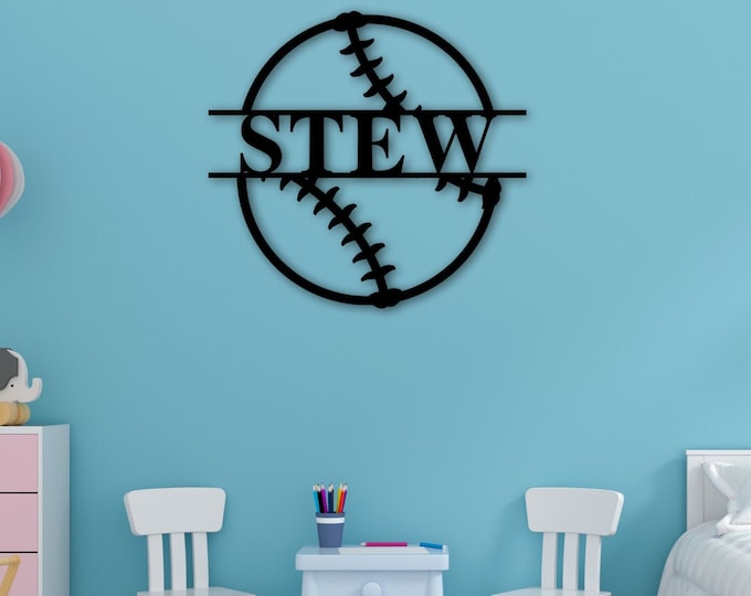 Baseball Metal Wall Art, Metal Sports Decor, Baseball Sign, Baseball Name Sign, Sports Name Sign, Metal Art, Custom Metal, Custom Name