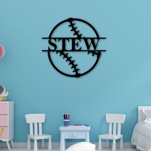Baseball Metal Wall Art, Metal Sports Decor, Baseball Sign, Baseball Name Sign, Sports Name Sign, Metal Art, Custom Metal, Custom Name