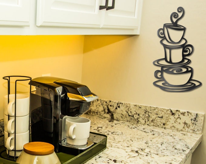 Personalized Coffee Bar Sign, Coffee Bar Decor, Kitchen Sign, Custom Coffee Sign, Kitchen Wall Decor, Coffee Bar Ideas, Metal Coffee Sign