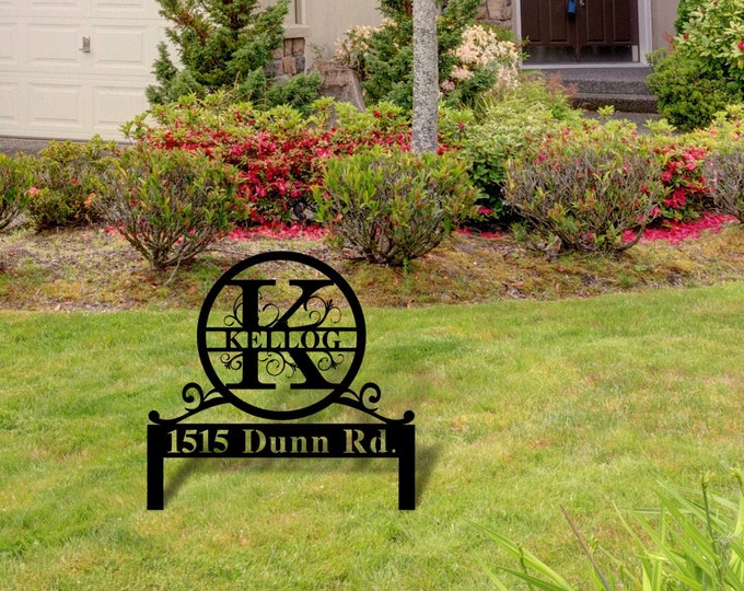 Personalized Family Name Metal Sign, Metal Monogram Sign, Last Name Sign, Housewarming Gift, Custom Metal Name Sign, Wedding Gift