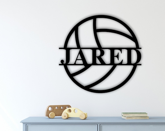 Volleyball Name Sign, Nursery Decor, Personalized Metal Sign, Metal Name, Personalized Name Sign, Metal Name Sign, Kids Name Sign, Sports