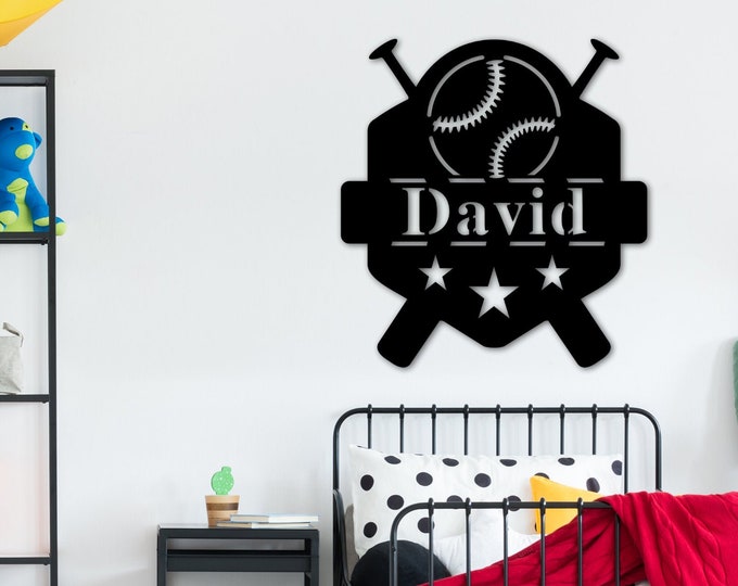 Baseball Metal Wall Art, Metal Sports Decor, Soccer Sign, Softball Name Sign, Sports Name Sign, Metal Art, Custom Metal, Custom Name