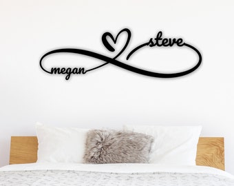 Infinity Sign Containing Names, Personalized Metal Infinity Sign, Infinity Metal Sign, Infinity Sign Name, Infinity Sign Metal newlywed gift