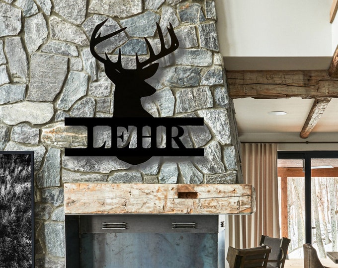 Last Name Metal Signs Personalized Metal Sign Custom Last Name Sign Family Name Sign Metal Wall Art Split Monogram Personalized Wedding Gift