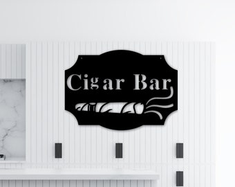Personalized Cigar Bar Sign, Personalized Metal Bar Sign, Whiskey Bar Sign, Man Cave Decor, Custom Metal Signs, Man Cave Bar Personalized