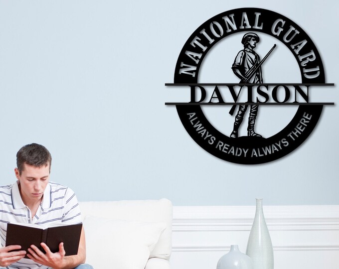Personalized National Guard Metal Sign, Sign For National Guard Officer, Custom Gift For Soldier, National Guard Name Sign, Personalized