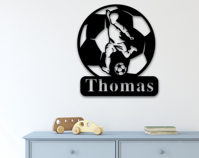 Custom Name Sign, Personalized Sport Name Sign, Custom Metal Sports Sign, Metal Nursery Wall Hanger, Sport Home Decor, Gift Ideas For Kids