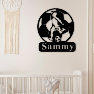 Soccer Name Sign, Nursery Decor, Personalized Metal Sign, Metal Name, Personalized Name Sign, Metal Name Sign, Kids Name Sign, Sports