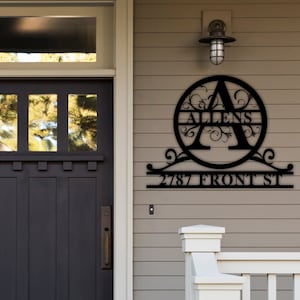 Personalized Family Name Metal Sign, Metal Monogram Sign, Last Name Sign, Housewarming Gift, Custom Metal Name Sign, Wedding Gift