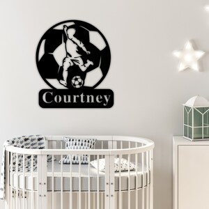 Soccer Metal Wall Art, Metal Sports Decor, Soccer Sign, Soccer Name Sign, Sports Name Sign, Metal Art, Custom Metal, Custom Name