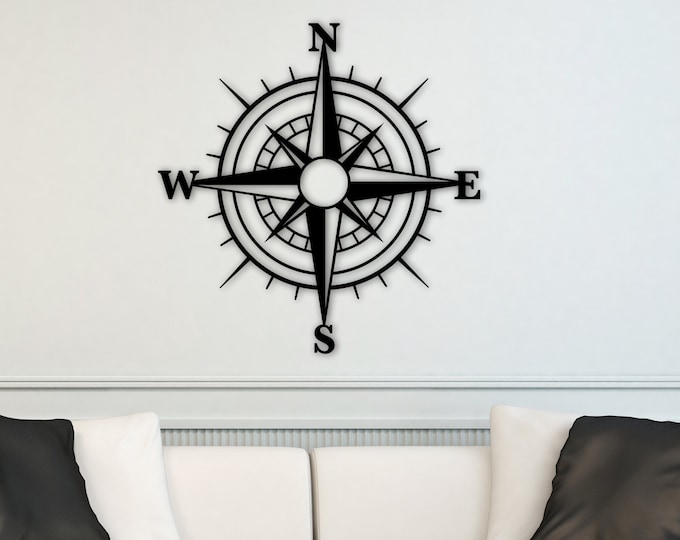 North Star Compass Wall Art, North Star Wall Art, Star Compass For Wall, Vintage Metal Wall Art, Custom Rustic Compass, North Start Compass