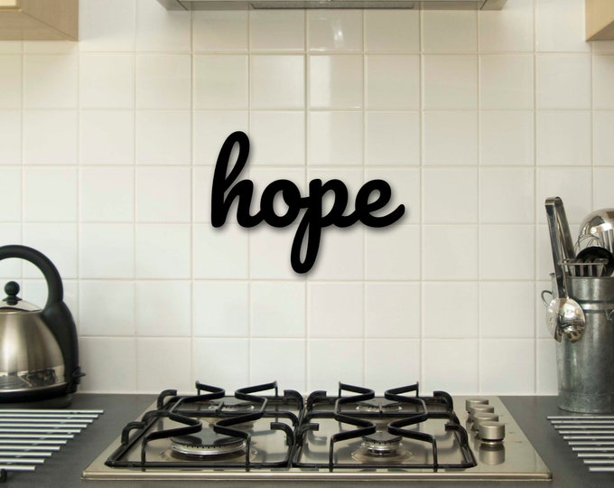 Hope Sign, Hope Metal Word, Inspirational Wall ARt, Metal Cursive Word Sign, Cursive Word Wall Art, Farmhouse Decor, Personalized Wall Art