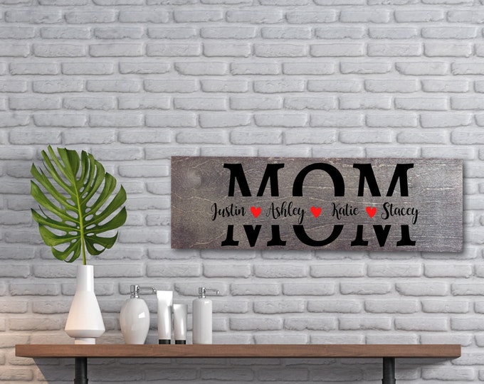 Personalized Mothers Day Gift, Mothers Day Gift, Mom Sign, Gift for Mom, Rustic Sign for Mom, Family Sign Gift Idea, Mother's Day, Gift Idea