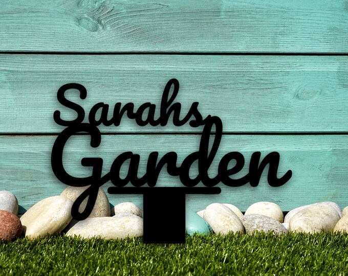 Custom Metal Garden Name Sign, Custom Garden Sign, Gift for Her, Garden Sign, Metal Sign, Name Sign, Personalized Sign, Custom Garden Gifts