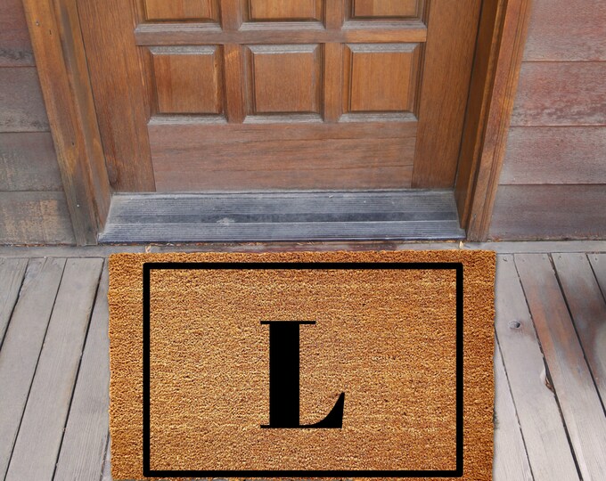 Simple Monogram Door Mat, Wedding Gift, Custom Doormat, Family Monogram Personalized Doormat, Closing Gift, Welcome Mat, Front Door, Initial
