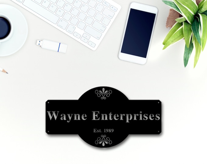 Metal Sign, Custom Established, Family Name, Personalized Gift, Commercial, Business, Housewarming, Vintage Decor, Office Sign