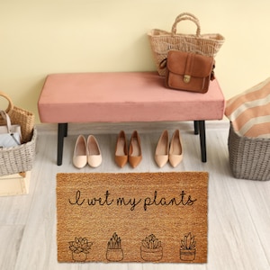 I Wet My Plants, Plant Doormat, Cactus Decor, Funny Doormat, Funny Door Mat, Funny Welcome Mat, Spring Doormat, Plant Lover Gift, Gardener