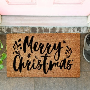 Merry Christmas Door Mat, Christmas Doormat, Winter Decoration, Welcome Mat, Holiday Doormat, Winter Decor, Christmas Gift