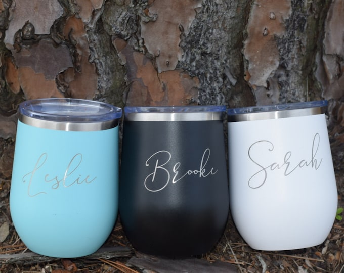 Personalized Wine Tumbler, Monogram Wine, Bridesmaid Tumbler, Custom Wine Tumbler, Insulated Wine, Wine Cup With Lid, Travel Wine, Stainless
