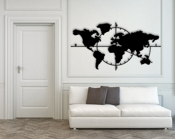 Map of Life, Metal World Map, Metal Wall Decor, Metal Wall Art, Metal Sign, World Map Wall Art, Metal Art, Housewarming Gift, Wall Hangings