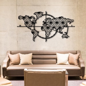 Metall Weltkarte, Weltkarte, Metall-Wand-Dekor, Metall-Wand-Kunst, Stahl Weltkarte, Weltkarte Interior, Weltkarte, Carte Du Monde Metall, Metall