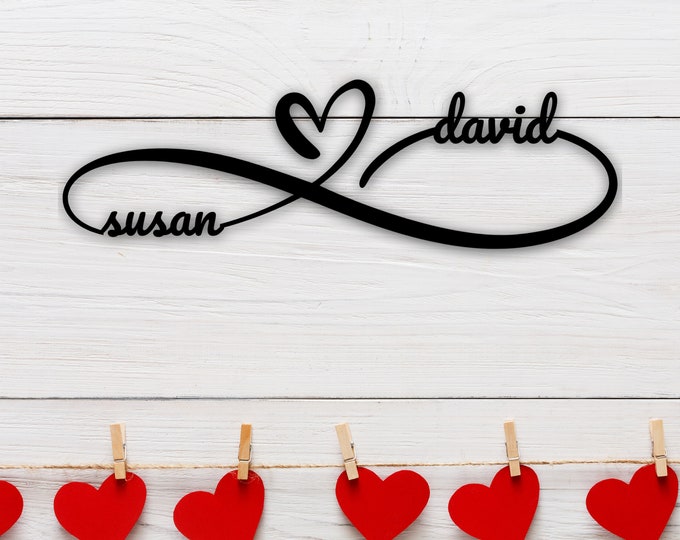 Wedding Gift, Custom Wedding Gift, Personalized Wedding Gift, Infinity Wedding Gift, Wedding Gift Name Sign, Custom Metal Name Sign