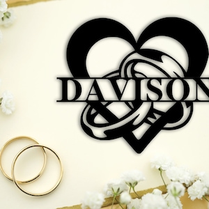 Personalized Family Name Metal Sign, Metal Monogram Sign, Last Name Sign, Housewarming Gift, Custom Metal Name Sign, Wedding Gift, Monogram
