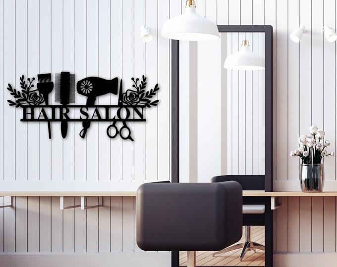 Salon Decor, Salon Art Decor, Salon Decoration, Beauty Salon Decor, Barber Shop Decor, Custom Metal Business, Hairdresser Gift, Barber Gifts