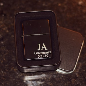 Personalized Black Engraved Lighter, Custom Lighter, Engraved Lighter, Groomsmen Gift, Bachelor  Party Favor Gifts, Gift for Him, Groomsmen