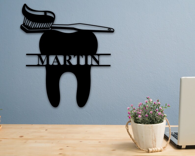 Personalized Dentist Name Metal Sign Dentist Gift Gift for Etsy