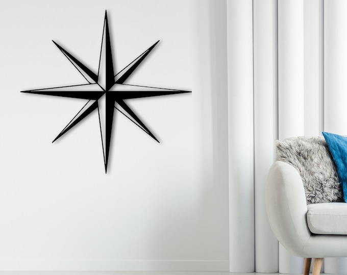 North Star Wall Art, North Star Wall Art, Metal Star For Wall, Vintage Metal Wall Art, Custom Rustic Stars, North Start Art, Unique Metal